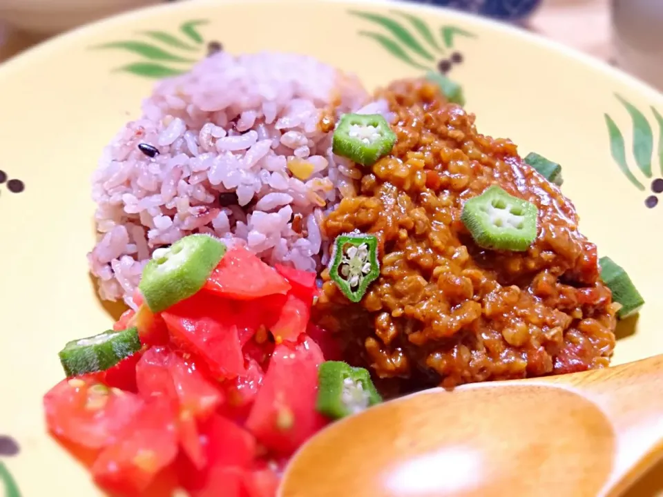 大豆ミートとフリーカのキーマカレー風。|おさかなさん