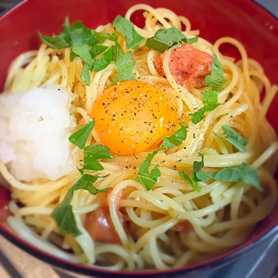 明太子大根おろしパスタ♡げきうま！|ぽちさん