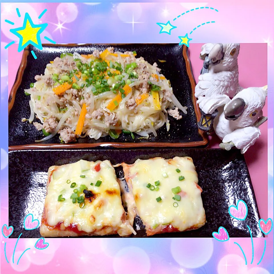 Snapdishの料理写真:『油揚げのピザ』ฅ^•ﻌ•^ฅと『そうめんチャンプルー』
グルメだれで美味しさÜP😋💕💕|ロコタンさん