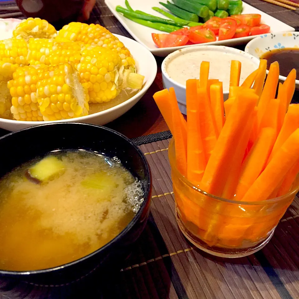 野菜中心の夕食^ ^|りんりんさん