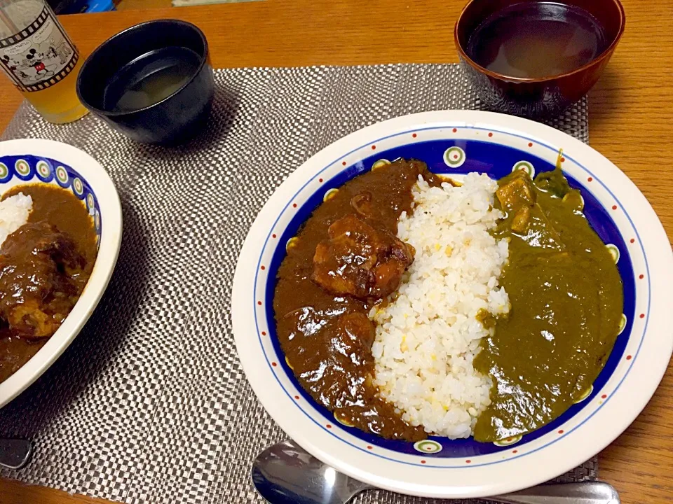 ２食カレー(長崎牛テールカレー、無印サグカレー)|hhhさん