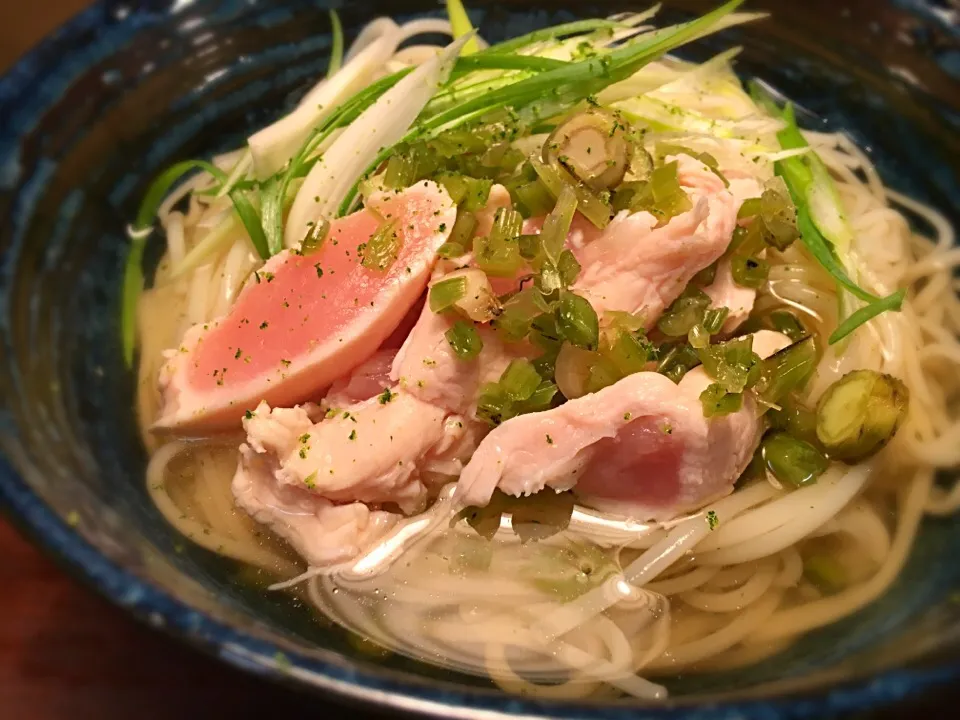 鶏わさほろっこ和えそうめん1|半田手延べそうめんの店 阿波や壱兆さん