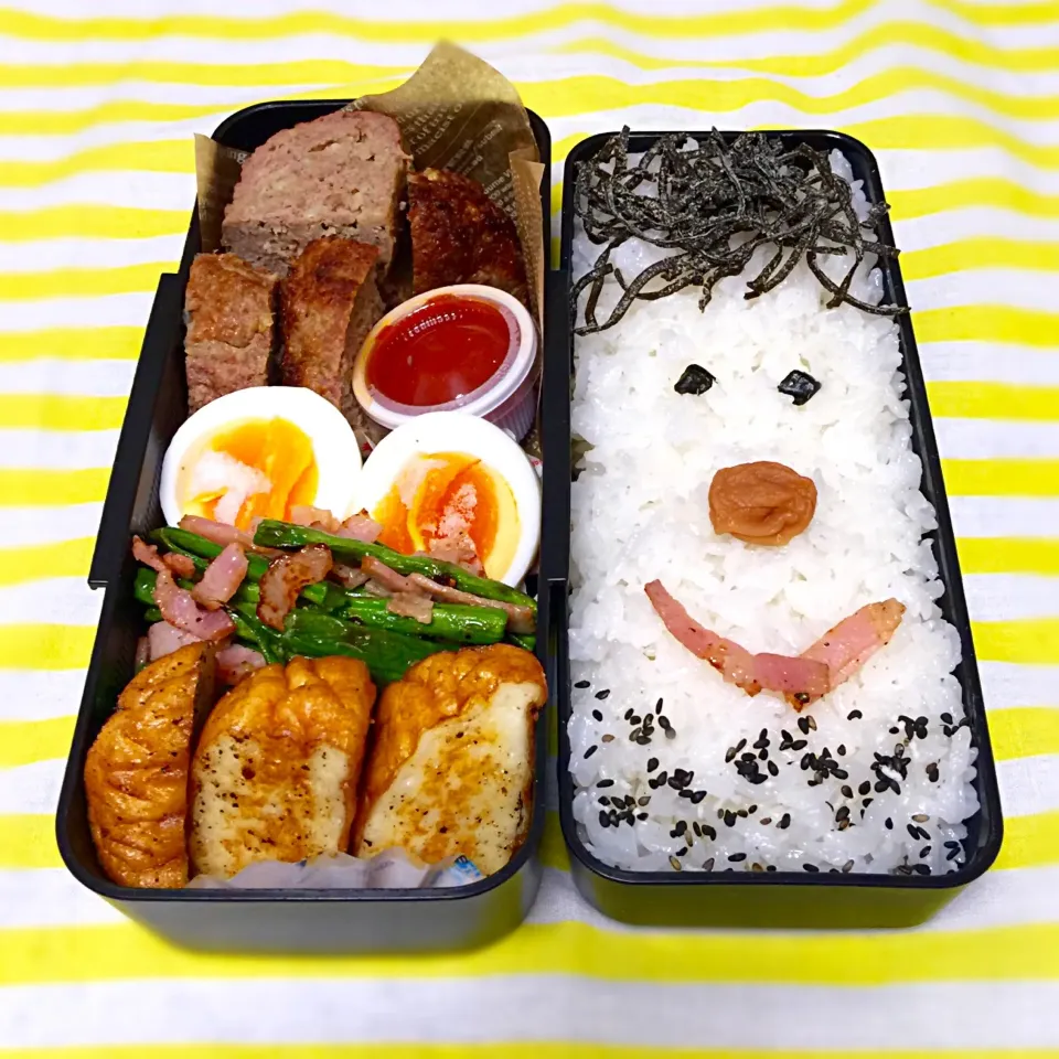 ☆本日のパパ弁当☆
いつもやらないコトしたらすっとこどっこい弁当になってしまった…（笑）|scandimikanさん