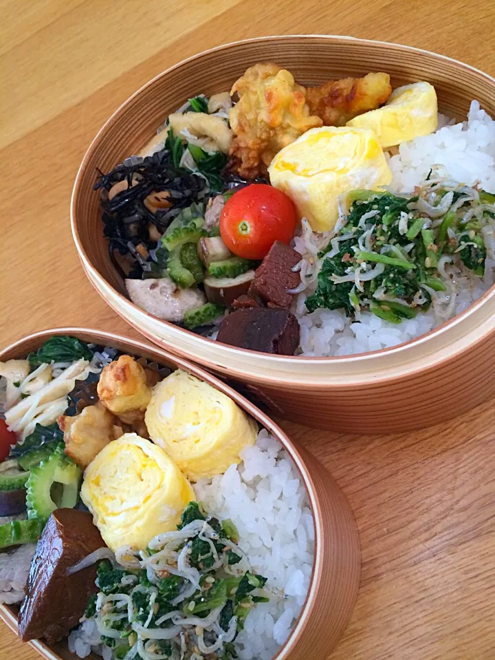 今日の夫婦弁当✨
とり天美味しいよ🤗|5ネコママさん