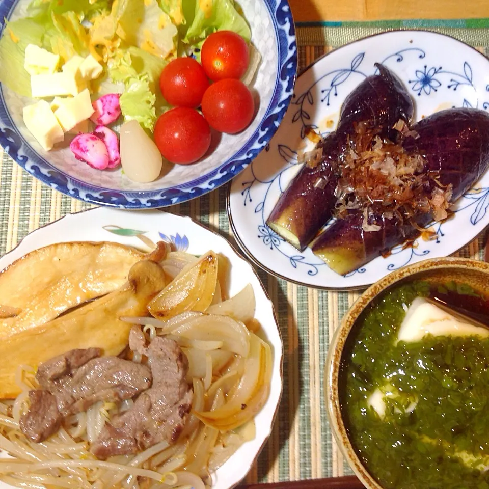 マトンの焼き肉、焼きナス|shozuuさん