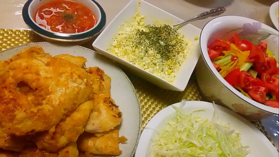 チキン南蛮定食😋|お母の大皿さん