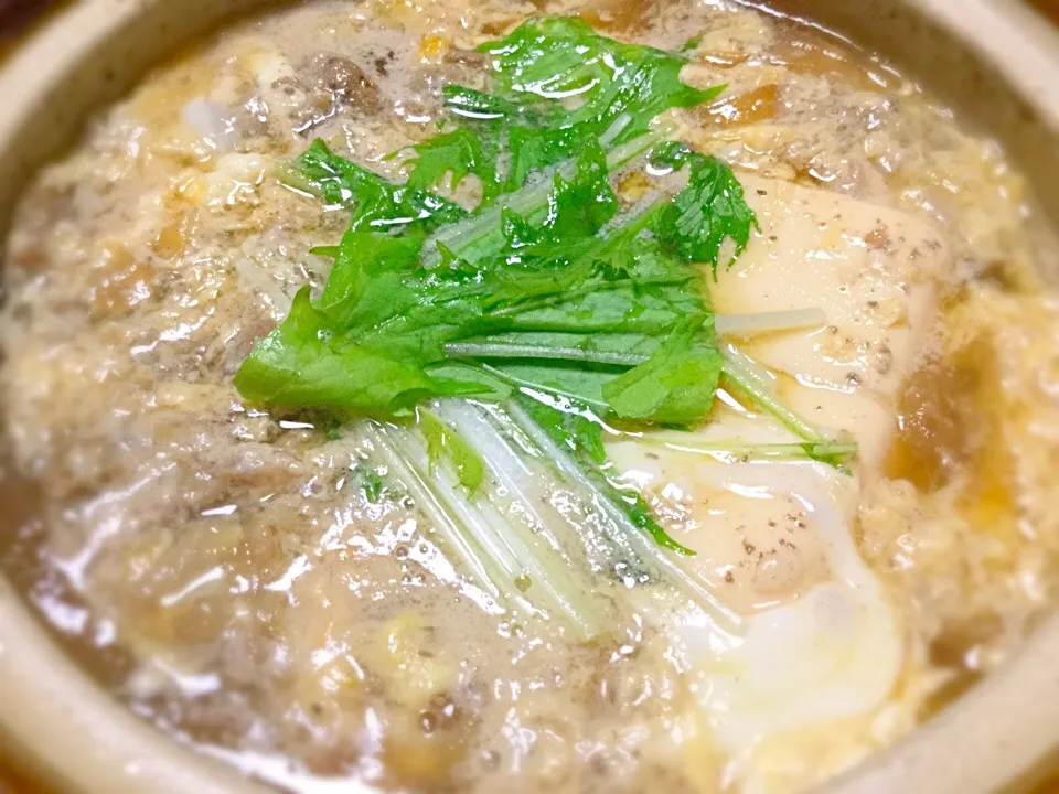 Snapdishの料理写真:肉豆腐の玉子とじ★|RIEママさん