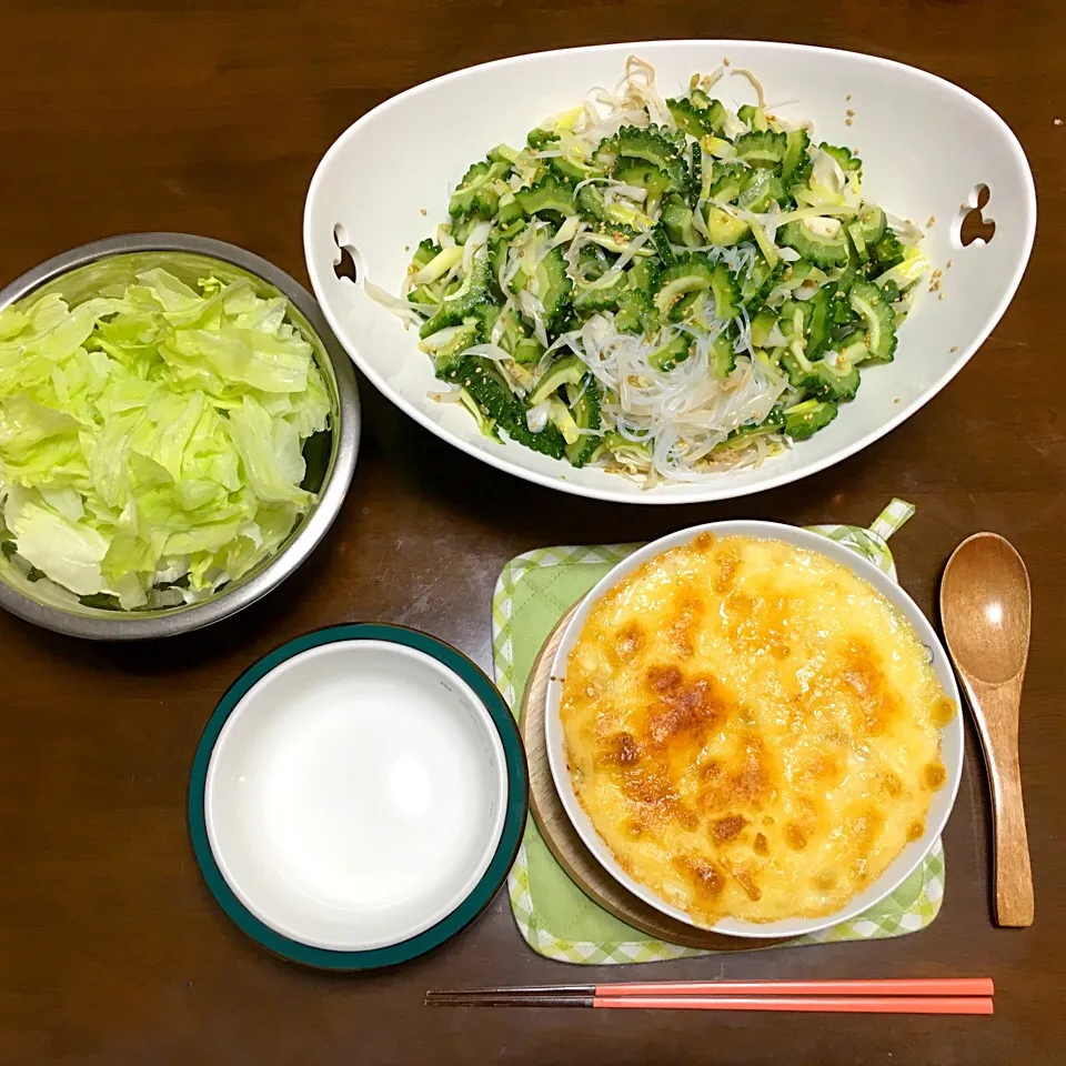 Snapdishの料理写真:ゴーヤと春雨のサラダ
納豆と豆腐のグラタン|azusaさん