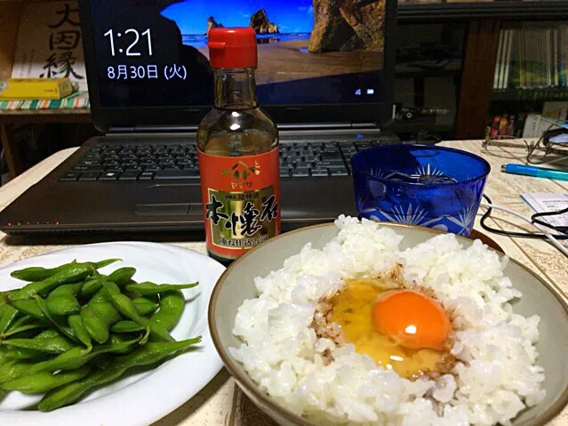 今日の男飯(⌒-⌒; )夜食バージョン♫シンプルイズベスト♫|ひーちゃんさん