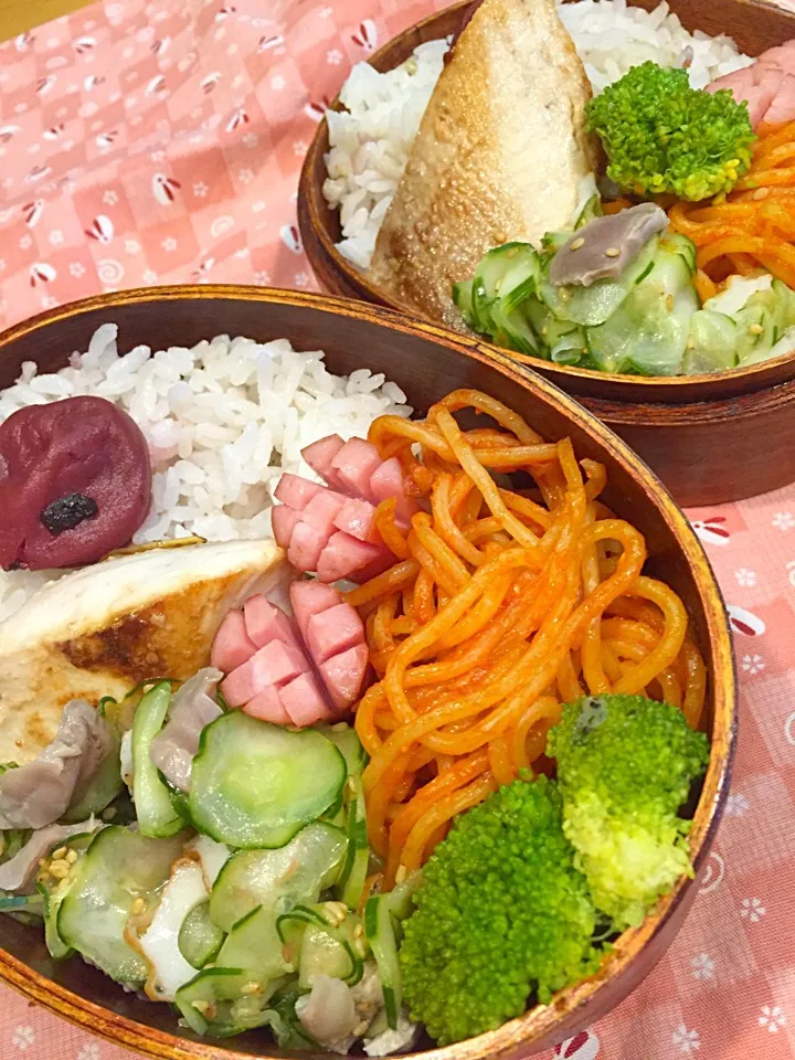 ふたり弁当

雑穀ご飯
シイラの塩麹焼き
酢の物
ナポリタン
ブロッコリー
ソーセージ
梅干し|ひななぎさん