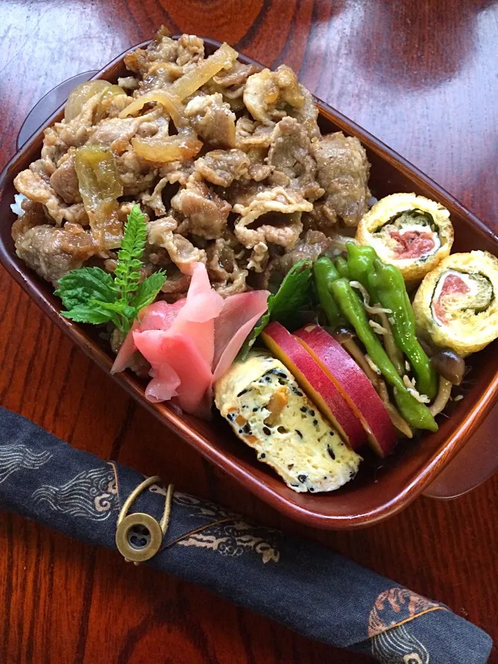 豚丼弁当|二キィさん