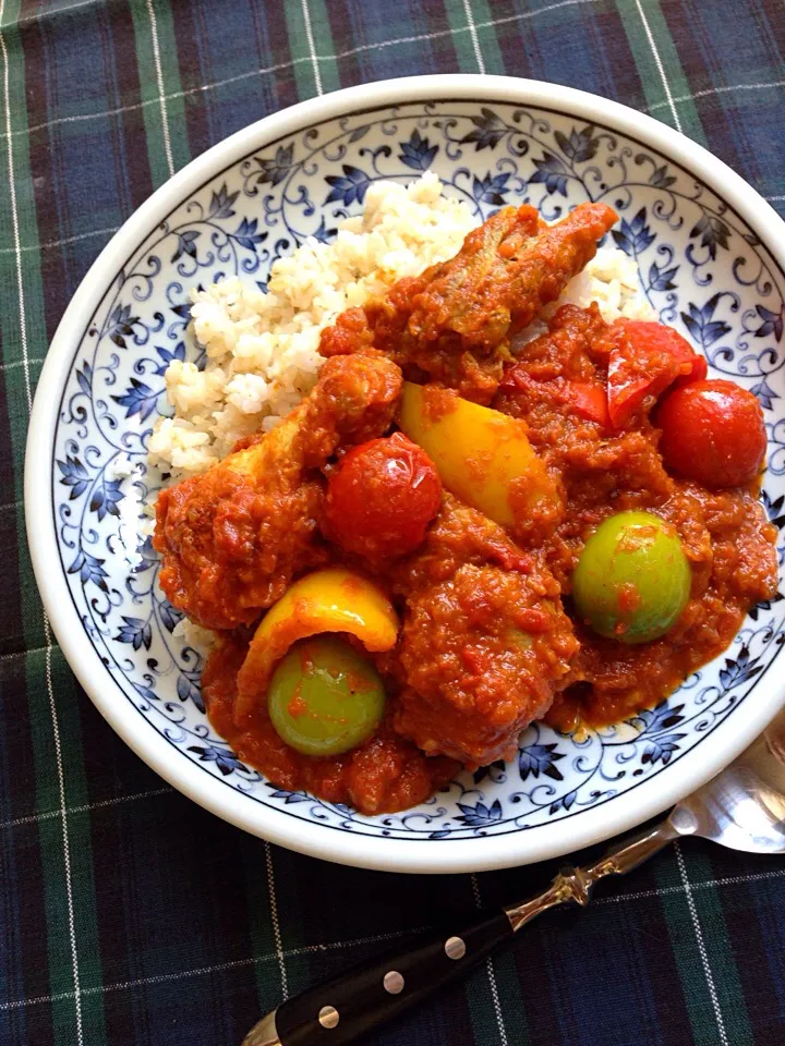 我が家の定番 無水 ルー不使用のチキン🐓トマト🍅カレー🍛|Hollyさん