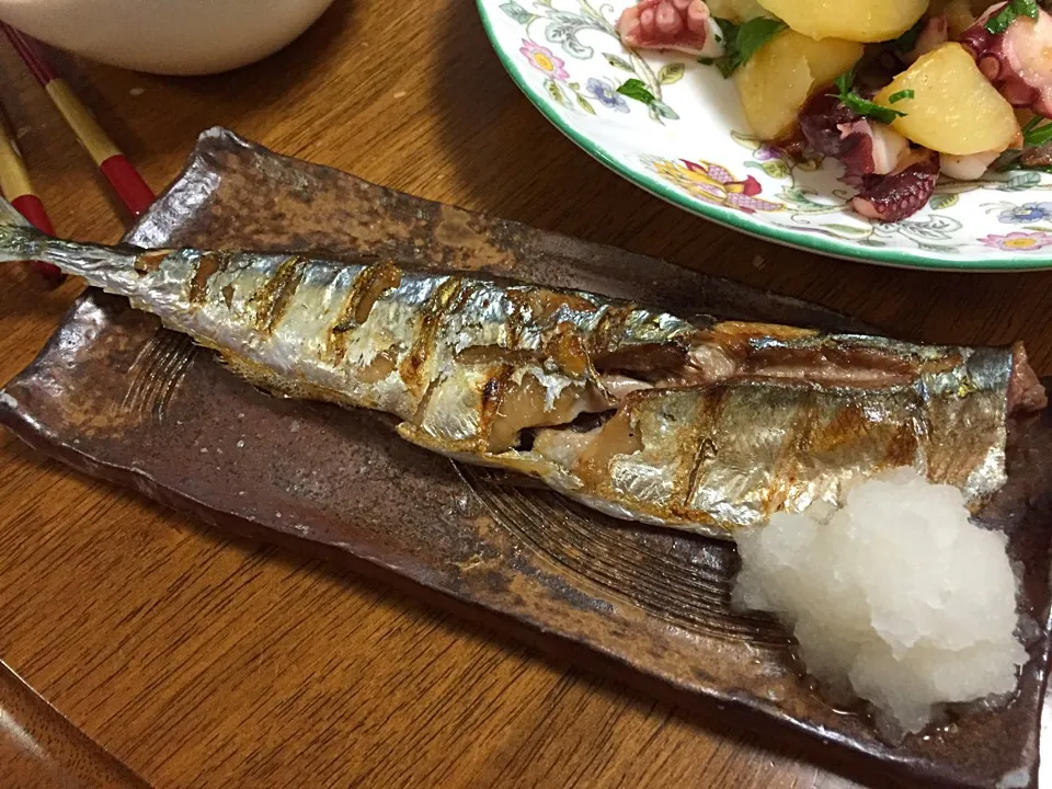 Snapdishの料理写真:新サンマ！塩焼きで。|さんだーさん