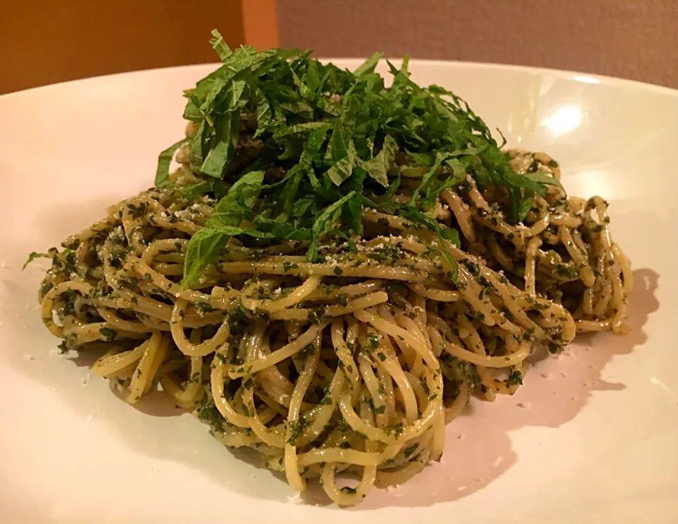 Cold Capellini with Green Perilla Pesto＊大葉ジェノベーゼの冷製カッペリーニ|Miboさん