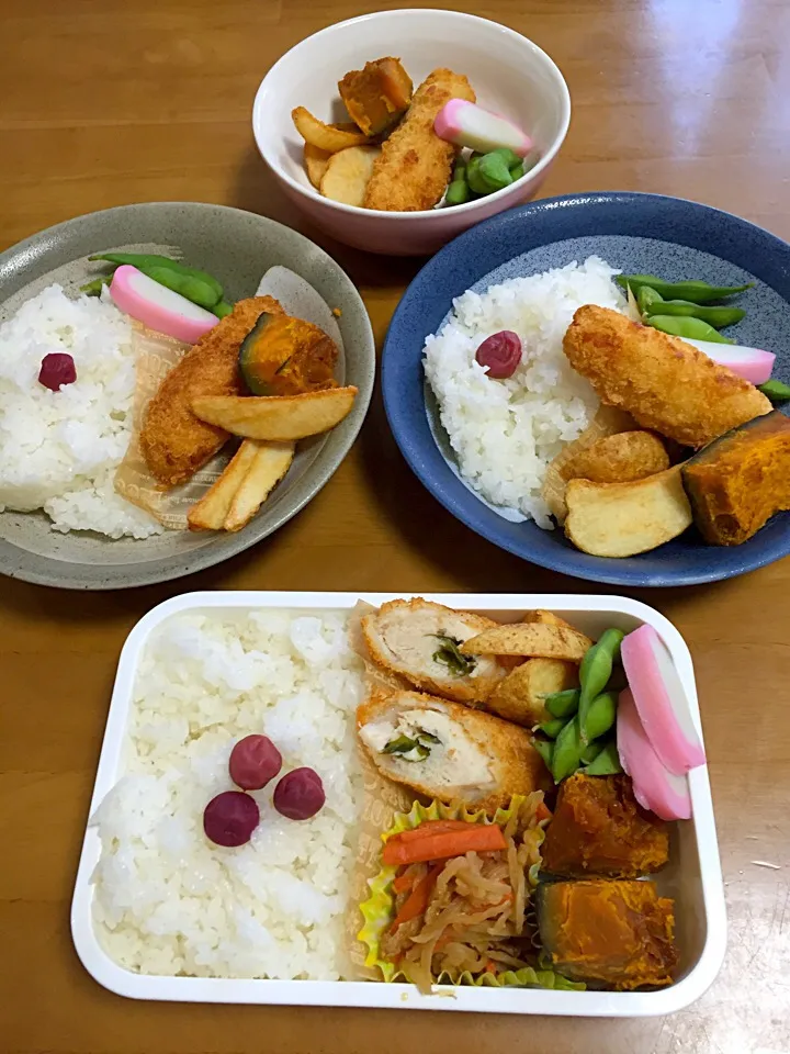 Snapdishの料理写真:2016/8/31パパ弁&プレートランチ|あくびママさん