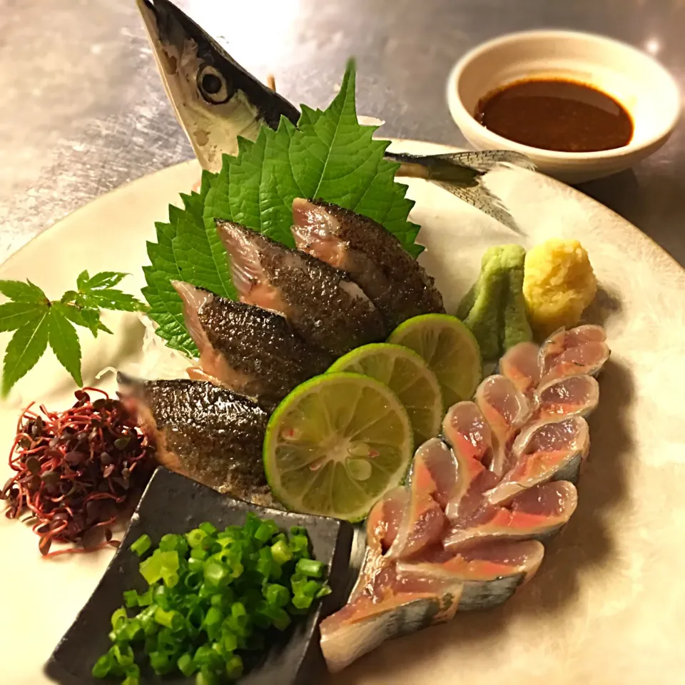 秋刀魚の炙り 木の葉造り|きんじ の息子さん