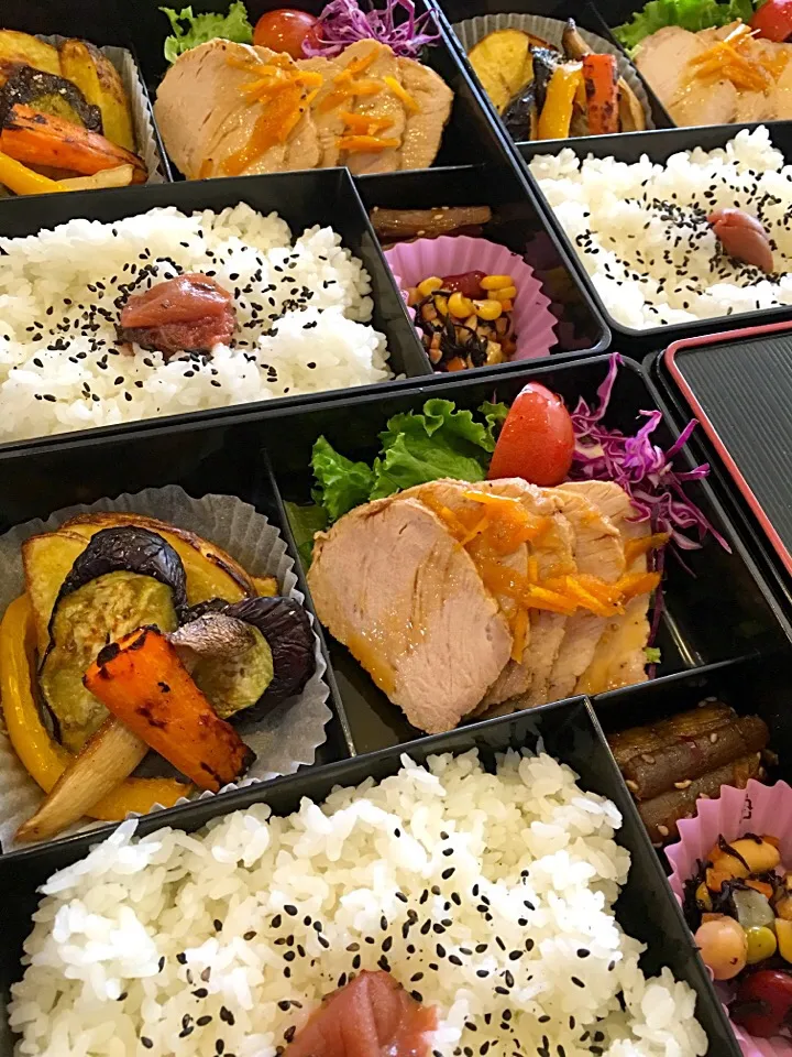 茹で豚のオレンジソースとハーブグリル野菜弁当|大久保 掬恵さん