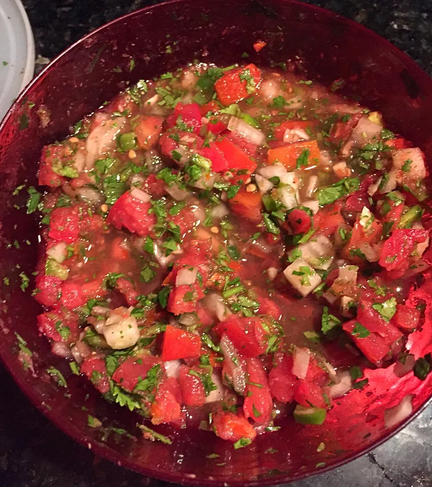 Salsa picante with tomatoes and jalapeño from my garden|ernest ristiさん