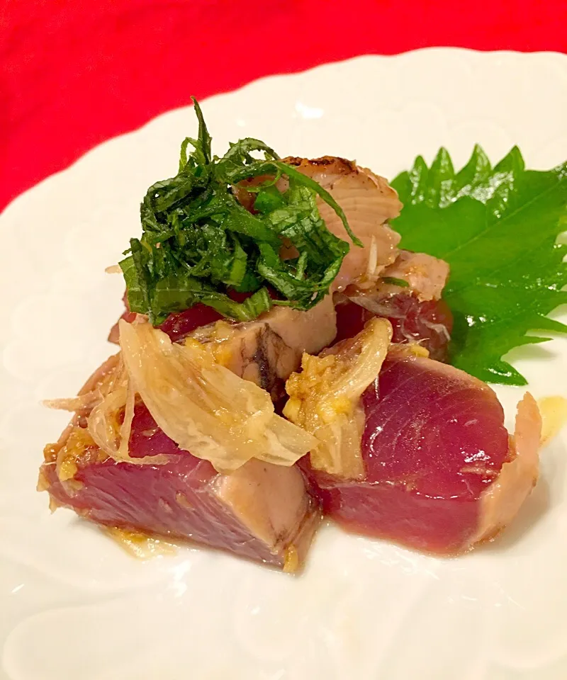 Snapdishの料理写真:桜央里ちゃんの カツオのポキ🍷🎶|まるまさん