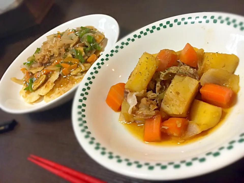 Snapdishの料理写真:※肉じゃが
※野菜あんかけそうめんの固焼き風|ma-miさん