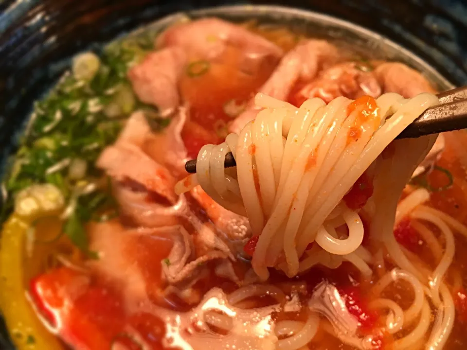 イベリコ豚とパプリカのトマトソースそうめん5|半田手延べそうめんの店 阿波や壱兆さん