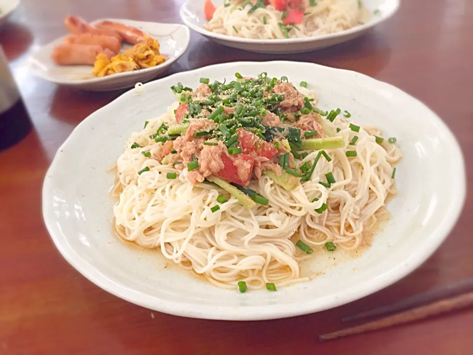 ツナトマトそうめん|あおいさん