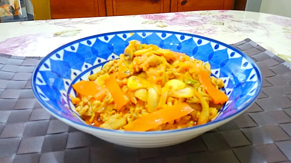 白菜と豚肉のコチュジャン炒め|たえさん