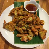 Snapdishの料理写真:Cucuk Udang Crispy with spicy & Sweet Chili Sauce|Janice Liewさん