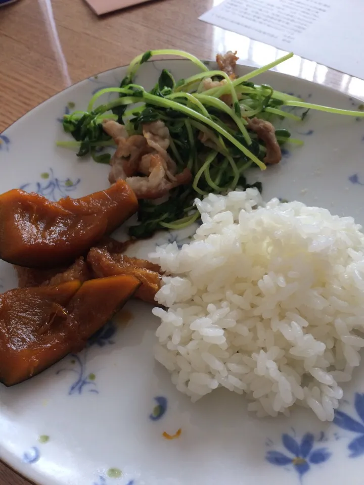 かぼちゃの煮物・豆苗炒め|ゆりりんご🍎さん