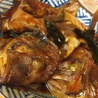 Snapdishの料理写真:自分で捌いた真鯛のあら炊き！|Kazuhiko  Satohさん