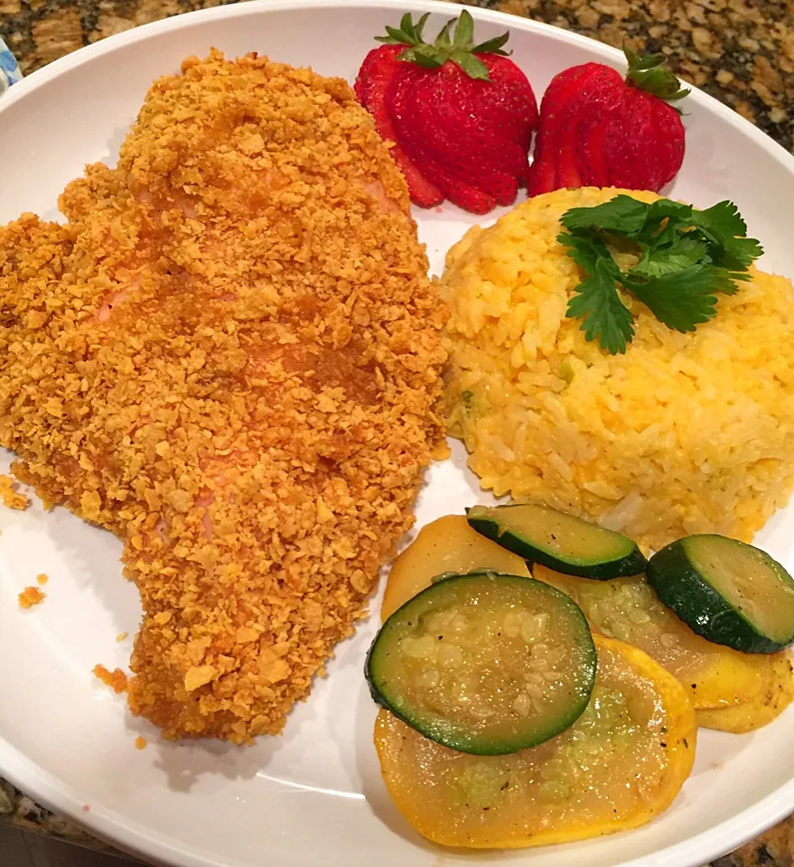 Oven-Fried Chicken With A Corn Flake Crust. 
Great healthier alternative to deep frying!|Alma's Home Kitchenさん