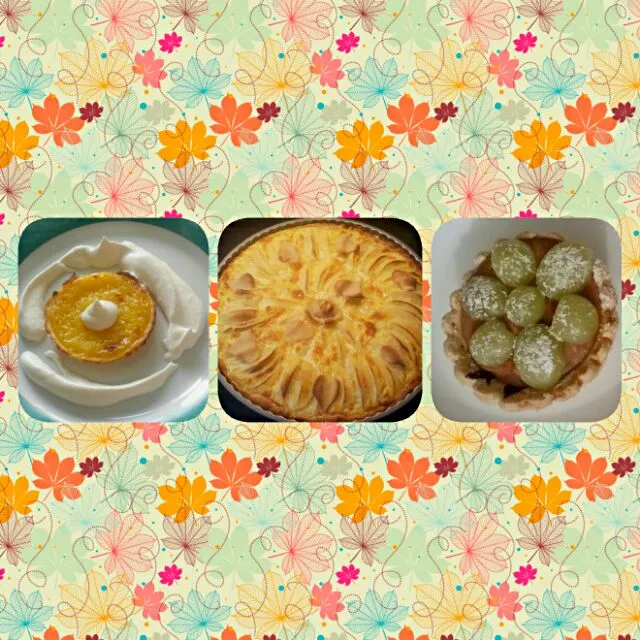 Trio of  selfmade Tartes:
Lemon Curd 🍋 Tarte, Apple 🍎 Tartelette, Chocolate Mousse Tarte|Najeskaさん