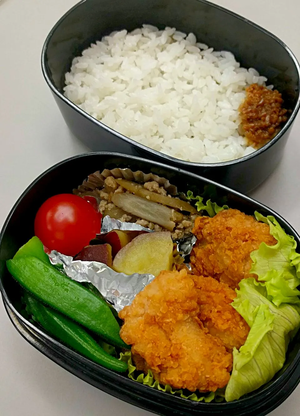 9月5日のサラメシは

🍱鶏からあげ
牛ごぼう煮
さつまいも甘煮
オクラwithしょうゆ麹
プチトマト
です💖|ニッパーさん