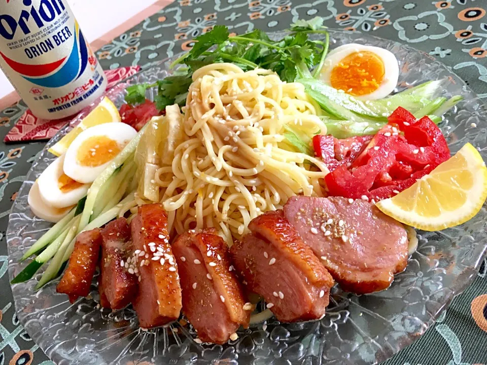 冷やし中華〜終わりました🙄？ハムや焼豚の代わりに焼き鴨で！|ふかرさん