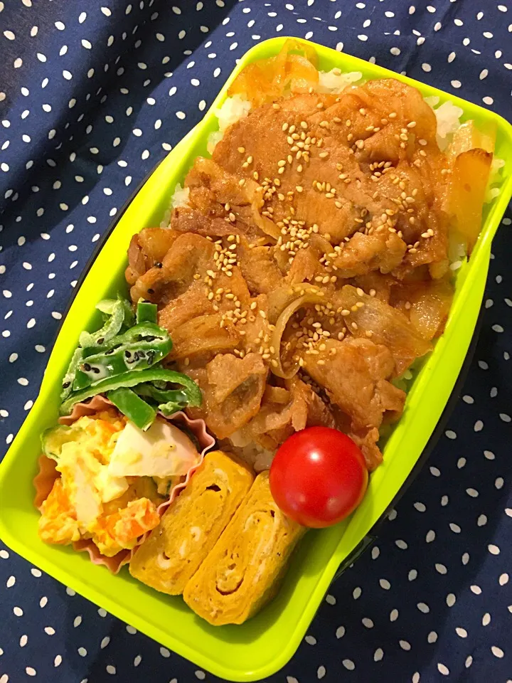 2016.9.6 中１男子生姜焼き弁当〜(*´∇｀*)|mari-pさん