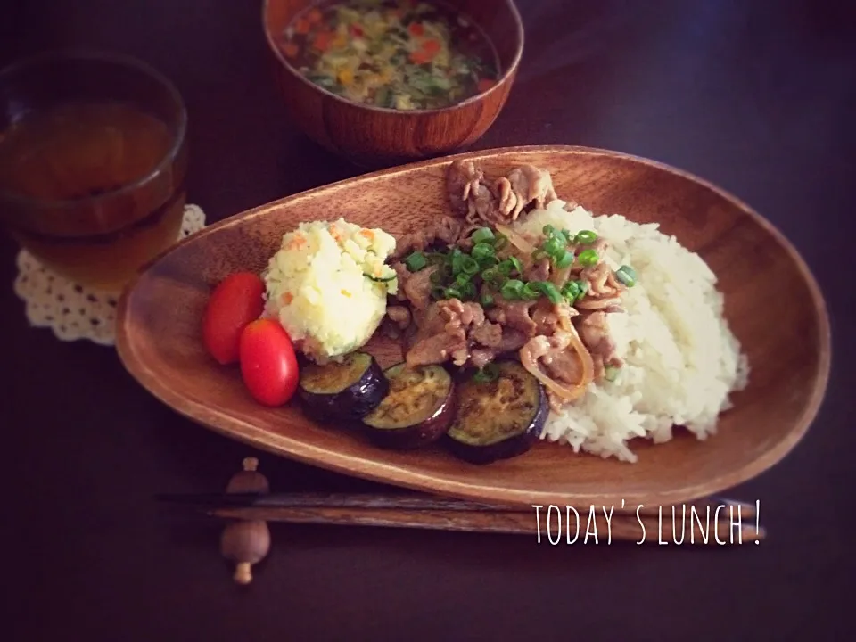 Snapdishの料理写真:豚丼プレートランチ|Chassさん