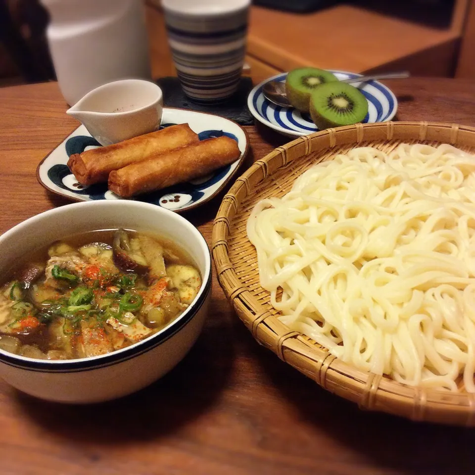 讃岐うどん 茄子と油揚げの温かいつけ汁で 2016.9.6|キラ姫さん