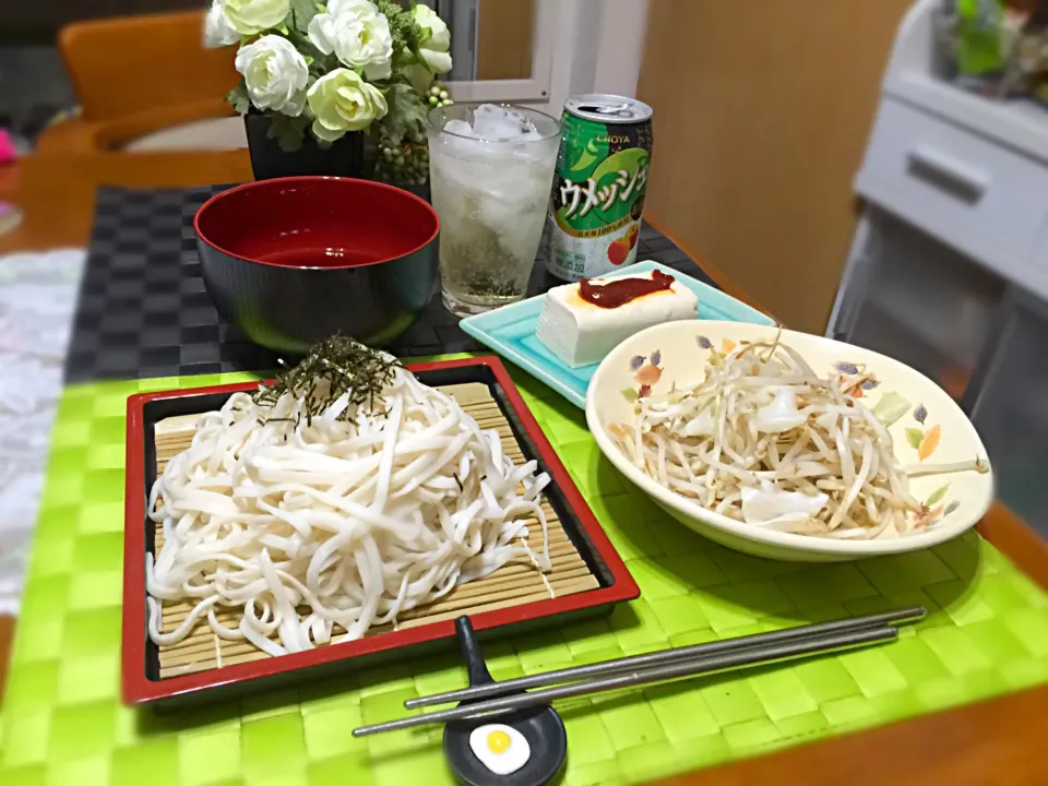 ざる饂飩&もやしナムル|マニラ男さん