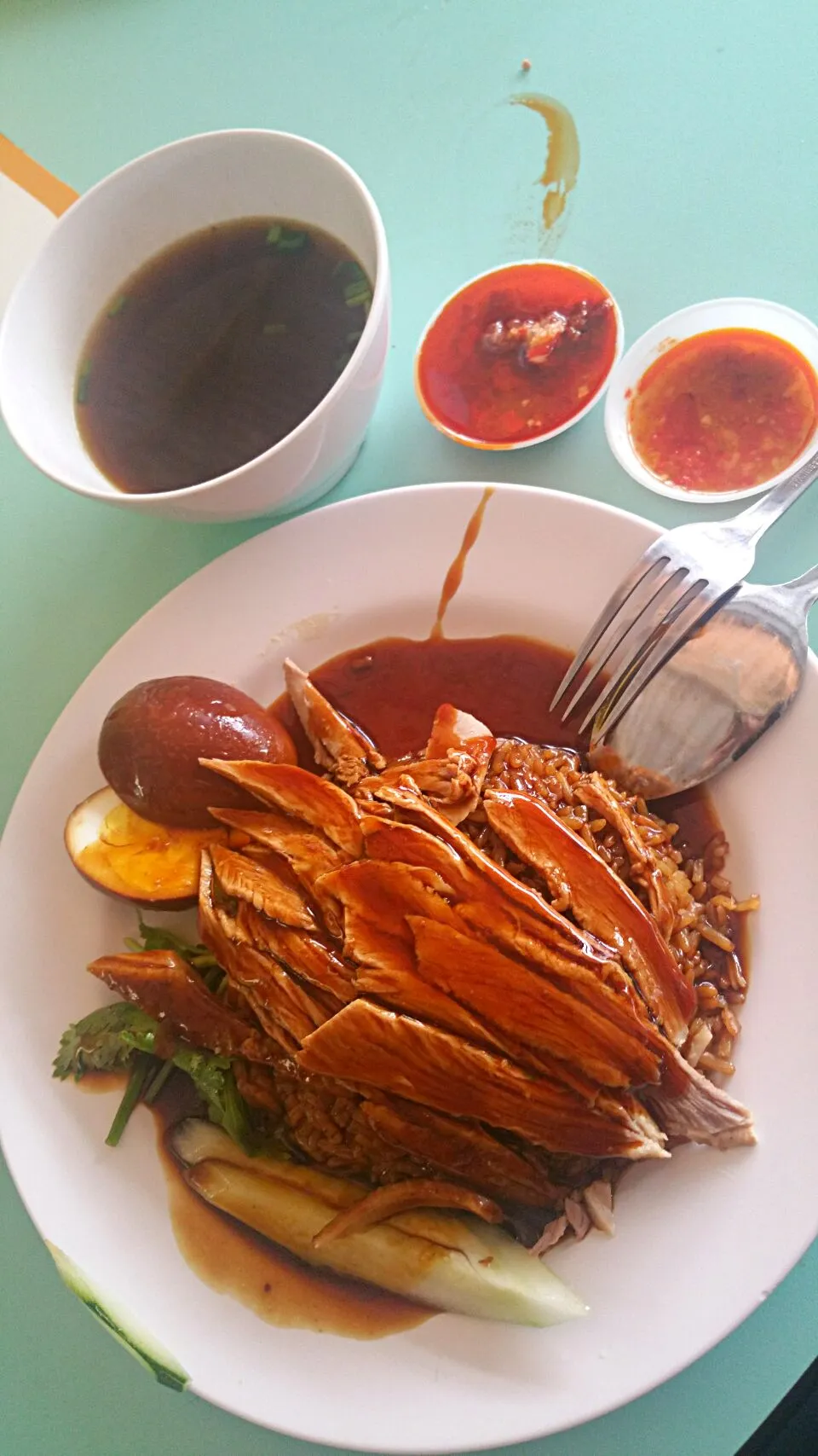 Famous Boneless Duck Rice with Powerful Chilli 😅Long Q waiting 20 mins|🌷lynnlicious🌷さん