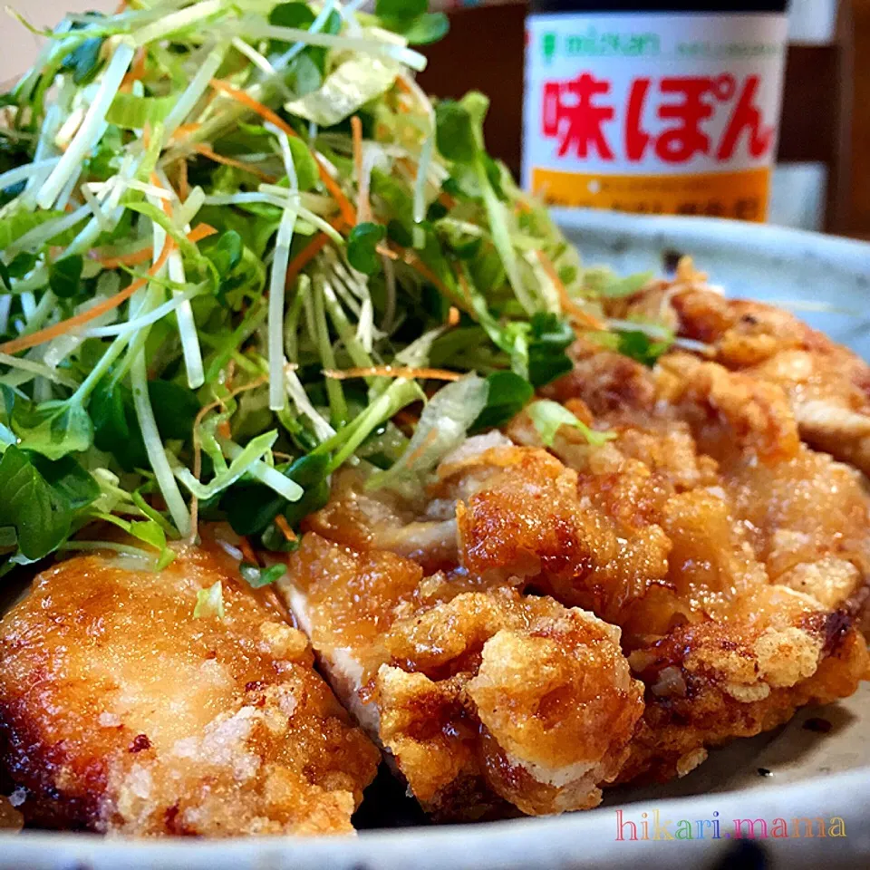 胸肉唐揚げを味ぽんでさっぱりと😋|ひかりママさん