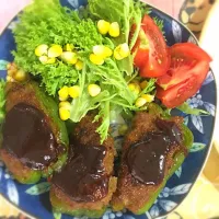 Snapdishの料理写真:ピーマン肉詰め！|kanameさん