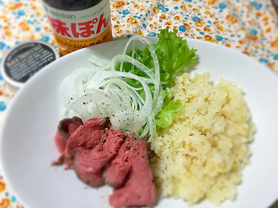 味ぽんでさっぱりローストビーフ丼|ゆいちゃんママさん