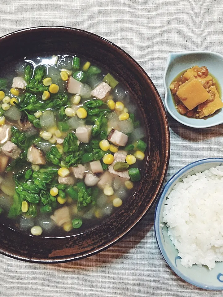 Corn and winter melon minestrone/栗米冬瓜粒湯|rick chanさん