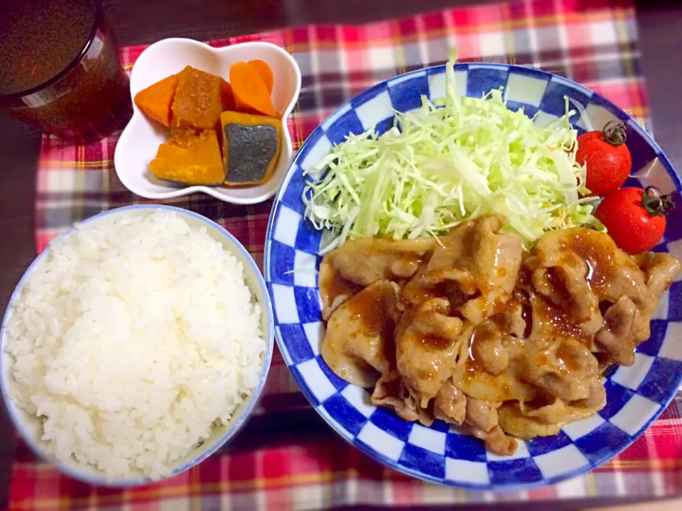 9/7❁晩ご飯❁生姜焼き定食♪|つんさん