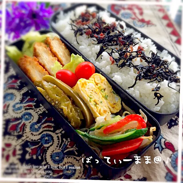 Snapdishの料理写真:チキンカツ弁当～♡ #ばってぃーまま＠♪の節約しても美味しいお弁当|ばってぃーまま＠♪さん