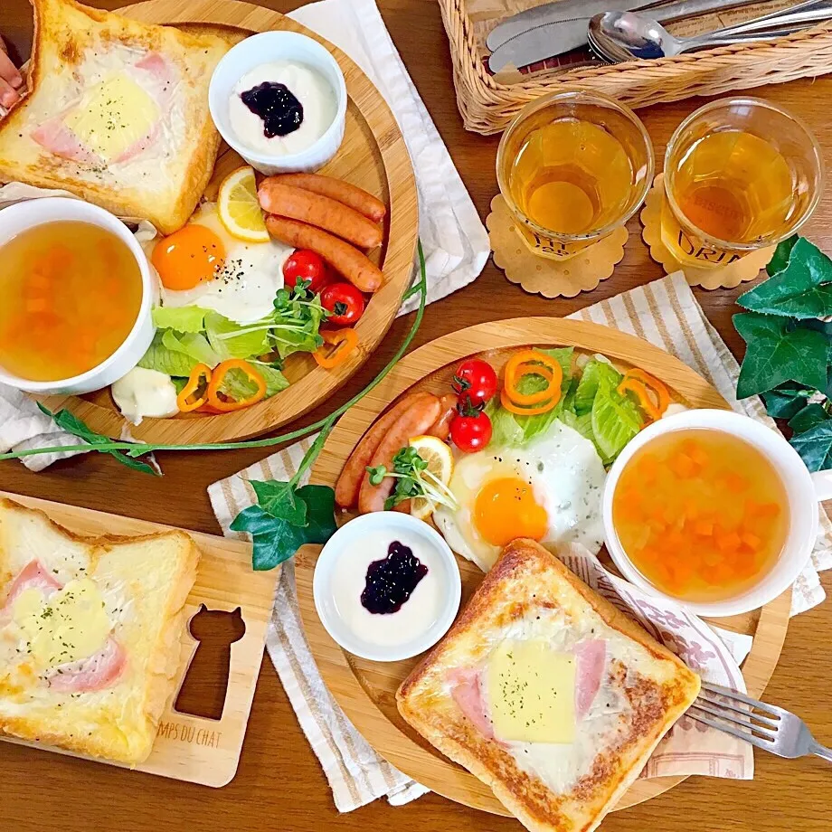 クロックムッシュ🍞ランチプレート🍴|むぎママさん