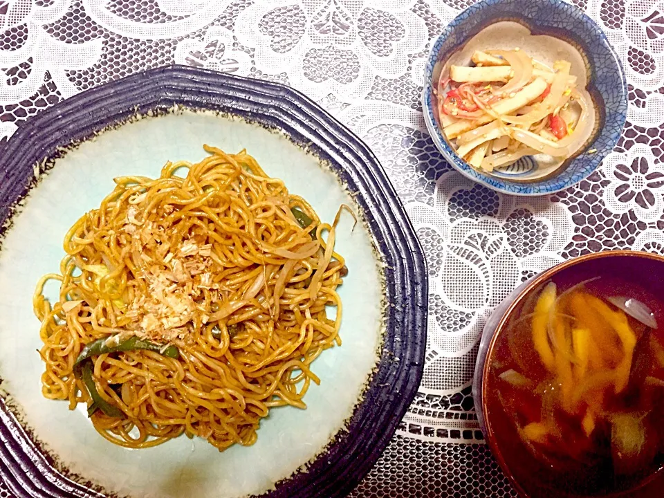 焼きそば、中華風和えもの、中華スープ|ＰＩＰＩさん