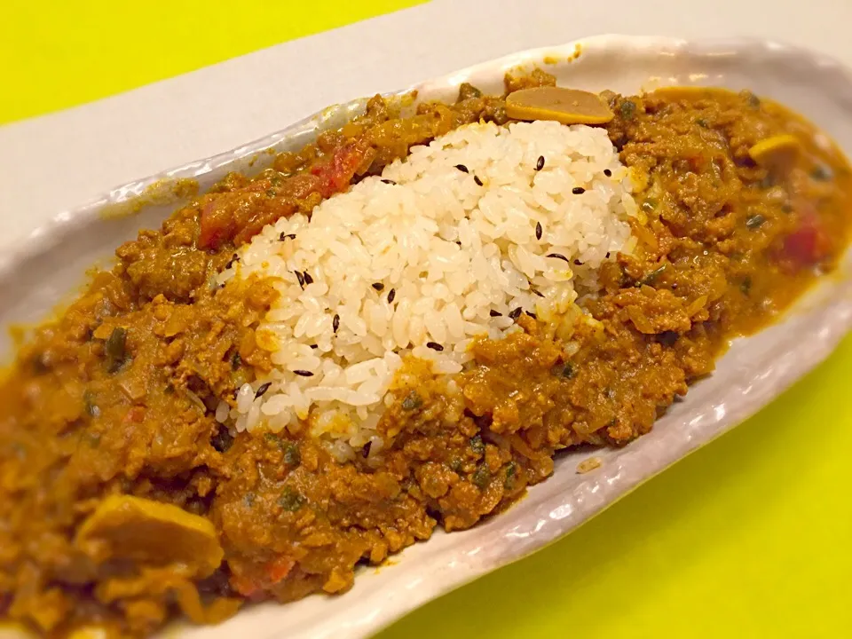 昨日の夕餉はキーマカレー🍛にんにくしょうゆ漬け大量投入版👍きっと、けふの私の臭さは尋常じゃ無いはず♨️|にゃあ（芸名）さん