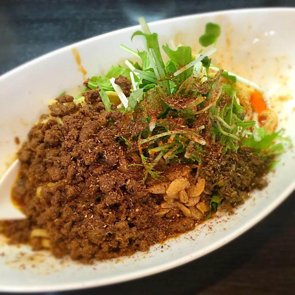 Snapdishの料理写真:浅草阿吽の汁なし担々麺です。がっつり花椒❤️|リュカさん