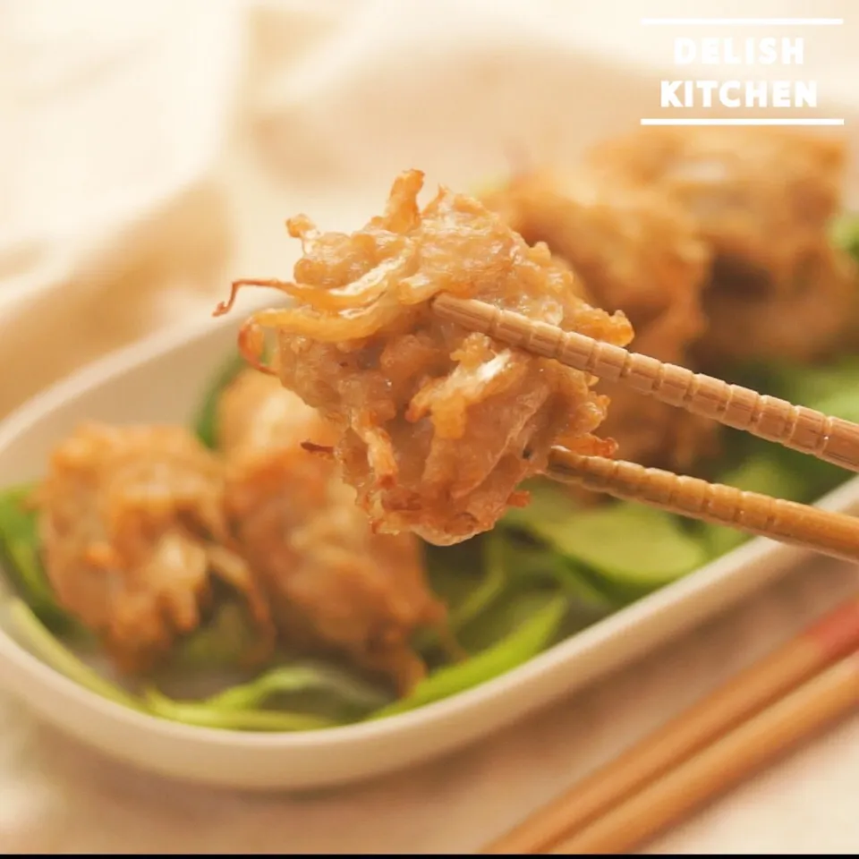 【動画】包丁いらずで簡単！鶏もやし握り揚げの作り方#delishkitchentv|DELISH KITCHENさん